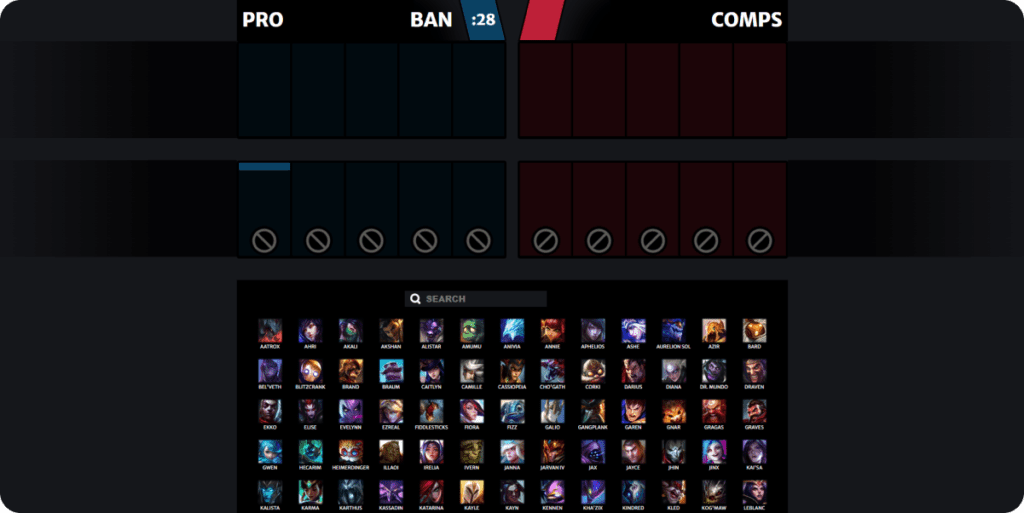 Pick Ban Tool prodraft